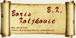 Boris Koljković vizit kartica